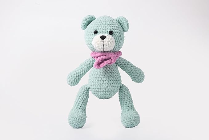 3PCS 3.5oz Chenille Yarn for Blankets Amigurumi: Soft Velvet Baby Yarn Blanket Knitting and Crocheting Bulky 5# Yarn 3 Skeins of 100g (Mint Green)