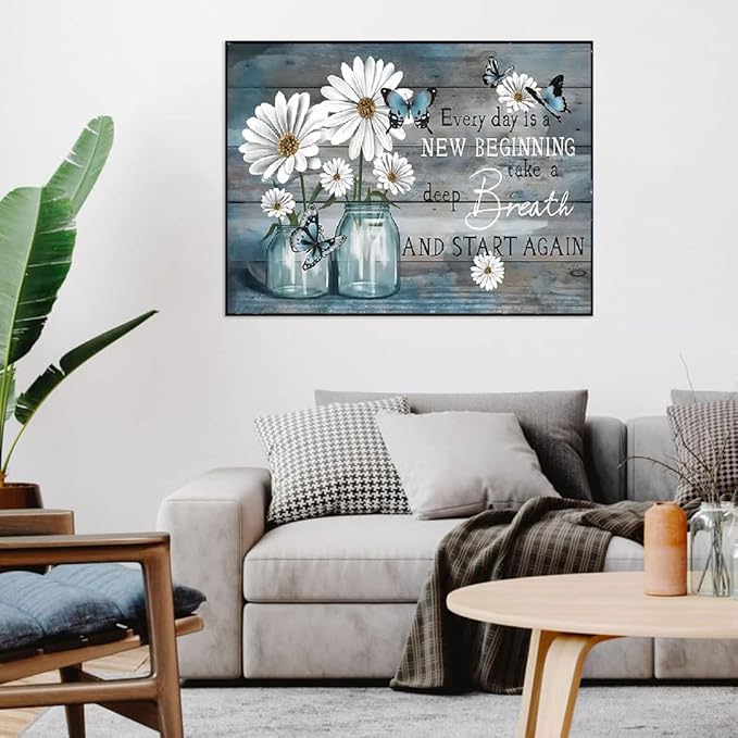 Daisy Stamped Cross Stitch Kits - Inspirational Flower Counted Cross Stitch Kits for Beginners Adults Needlepoint Cross-Stitch Patterns Dimensions Needlecrafts Embroidery Kits Arts and Crafts