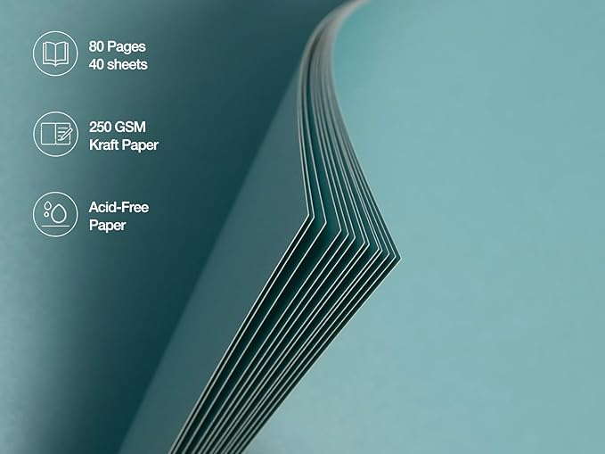 potricher 10 x 10 Inch DIY Scrapbook Photo Album 80 Pages Thick Kraft Blank Blue Paper Memory Book for Wedding and Anniversary Family (Blue, 10 Inch)