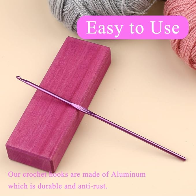 3mm Aluminum Crochet Hook, Smooth Crochet Needles, Knitting Needles for Yarn Craft, Great Handmade DIY Present for Friends, Random Color
