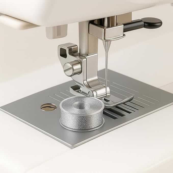 Mandala Crafts 144 Silver SA156 Prewound Bobbins for Singer Sewing Machine -15J SA156 Prefilled Bobbin Thread for Brother Sewing Machine and Embroidery