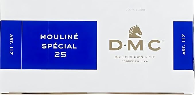 DMC Embroidery Floss Mouline Special Black (310), Cream(712), White(Blanc) -3 Colors Thread Bundle with DMC Embroidery Hand Needles 3-9, INCELER Supplies