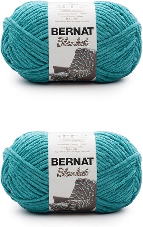 Bernat Blanket Aquatic Yarn - 2 Pack of 300g/10.5oz - Polyester - 6 Super Bulky - 220 Yards - Knitting/Crochet