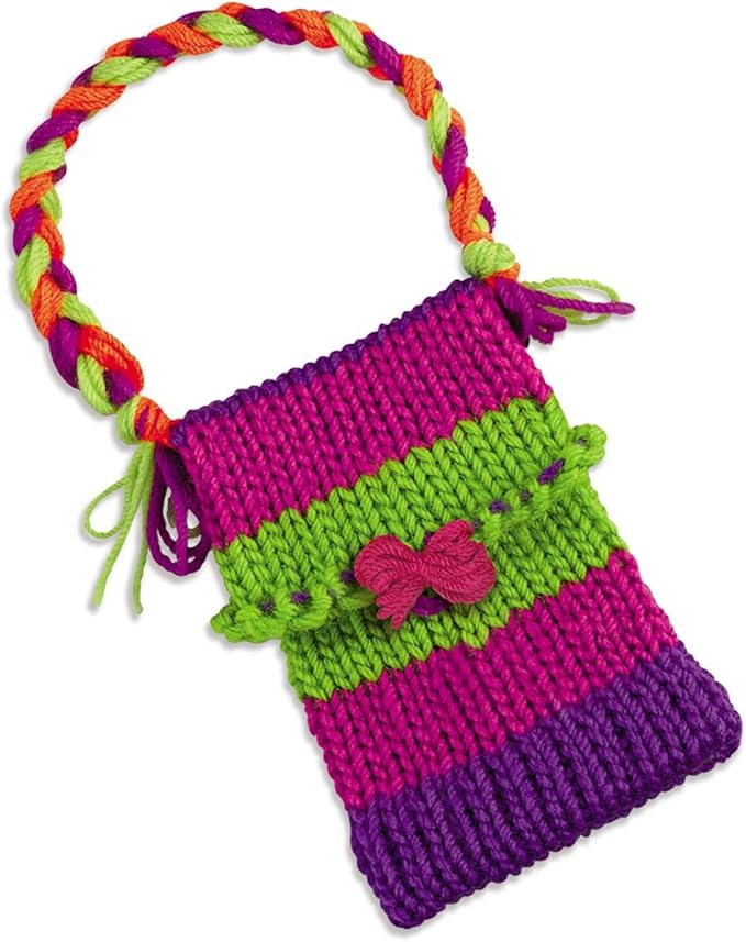 4M Knitting & Crochet Kit for Kids Ages 8-12 – Learn to Knit with French Knitting Reel, Crochet Hooks, Yarn, Scarf & Handbag Projects, Beginner Craft Set for Girls and Boys, STEM Arts & Crafts Gift