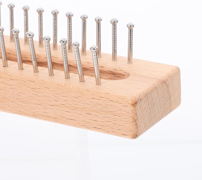 COHEALI Wooden Loom Kit - Solid Beech Knitting Loom with Crochet Hook for Chunky Blanket & Scarf Manual Knitting - Telar Rectangular para Tejer