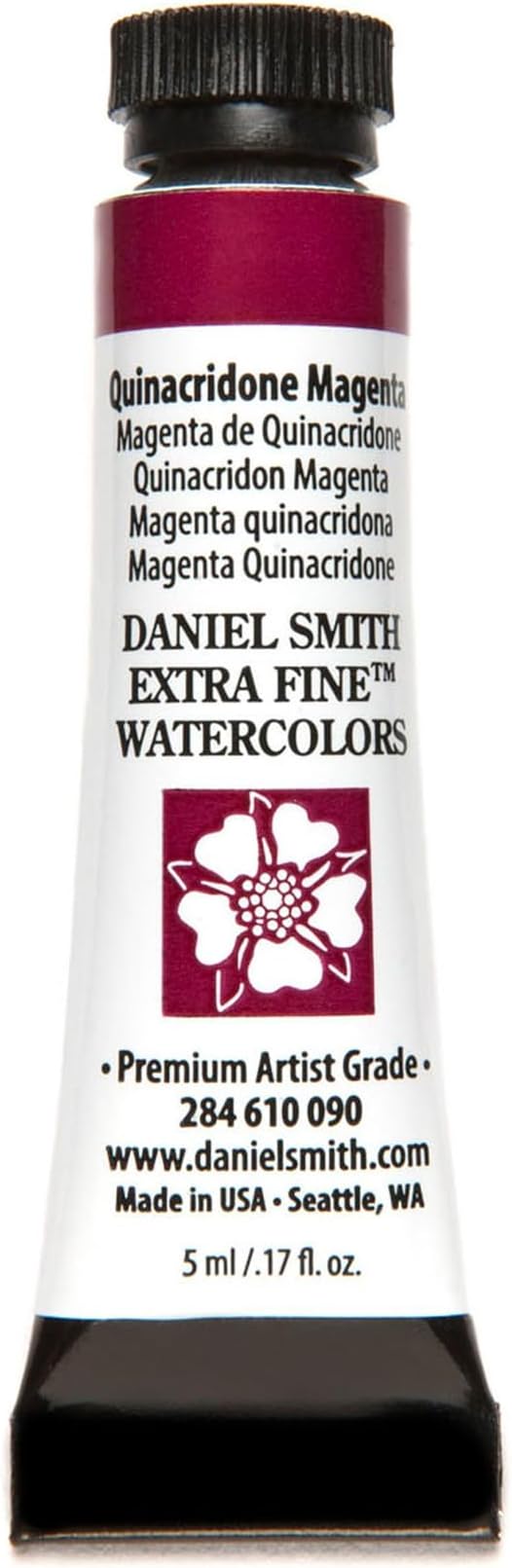 Daniel Smith Extra Fine Watercolor Paint, 5ml Tube, Quinacridone Magenta, 284610090, 0.17 Fl Oz (Pack of 1)