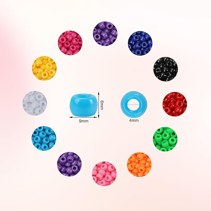 8000 pcs pony beads bulk for bracelet multi-colored making beads for hair braiding diy crafts kandi jewelry key chains and ornaments decorations boxed