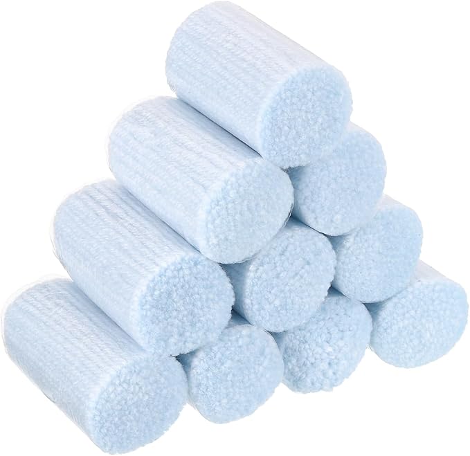PATIKIL 10 Rolls Latch Hook Yarn, Precut Rug Making Kit for Adults Beginners, Crochet Bundles for Tapestry DIY Craft, Light Blue