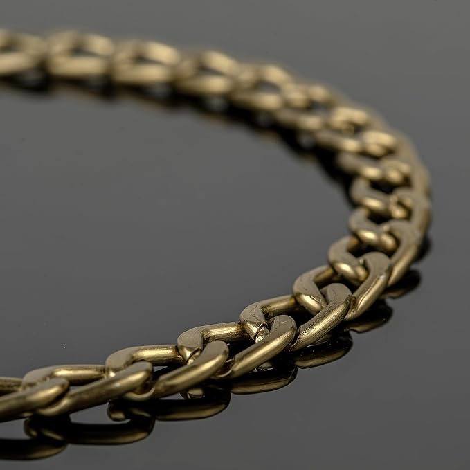 YOUBEIYEE 16.4 Feet Jewelry Making Chain Roll, Bronze Plated Aluminum Curb Cuban Chain Necklace for Women and Men Jewelry Chains Bulk
