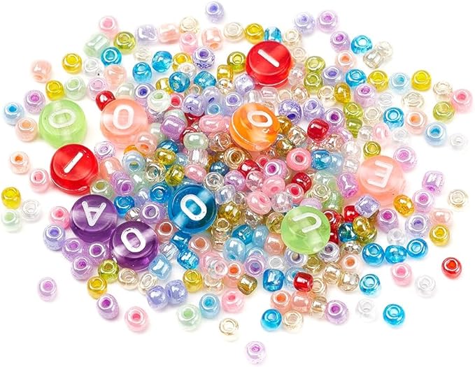 3250 Pcs 3mm Glass Seed Beads Bracelet Making Kit, Small Beads Friendship Jewelry Craft Kit with Letter Beads & Elastic Cord, DIY Art Craft Gift for Girls