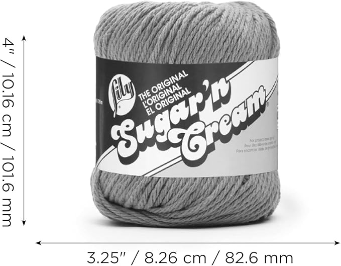 Lily Sugar 'N Cream The Original Solid Yarn, 2.5oz, Medium 4 Gauge, 100% Cotton - Jute - Machine Wash & Dry