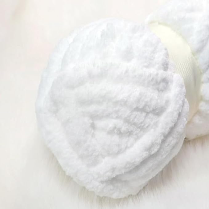White Chunky Chenille Yarn for Crocheting Bulky Thick Fluffy Yarn for Knitting,Super Bulky Hand Blanket, Soft Plush Yarn Crochet Carpet/Scarf/Cushion/ 8 Jumbo Pack(63.76oz/197.68yd