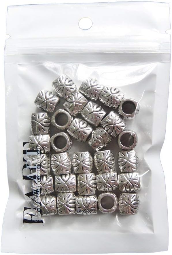 RUBYCA 50pcs Tibetan Silver Tone Spacer Beads Fit European Charms Bracelet Indian Ornament