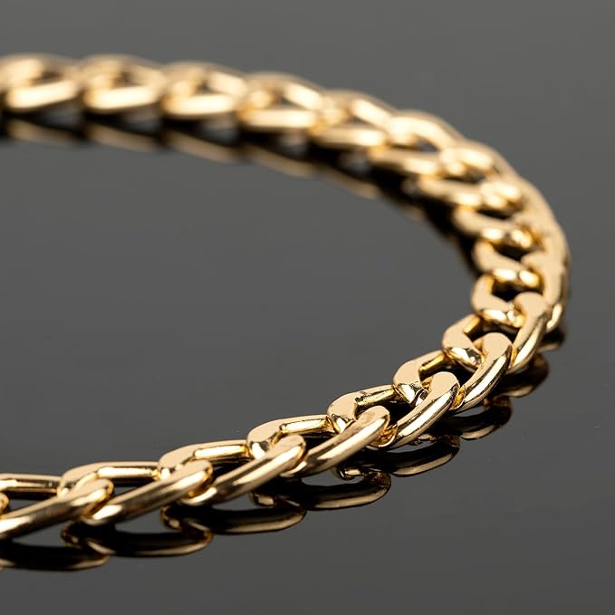 YOUBEIYEE 16.4 Feet Gold Chain for Jewelry Making, Lightweight Gold Plated Aluminum Curb Chain Handmade Decorative Craft Chain