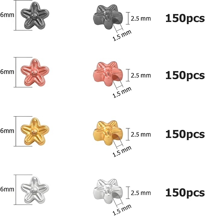 ZSFLZS 600pcs 6mm Flower Spacer Beads for Bracelets Making, Heishi Polymer Flat Disc Spacer Bead for Jewelry Making, Spacer Beads for Bracelets Clay Beads for Jewelry Making
