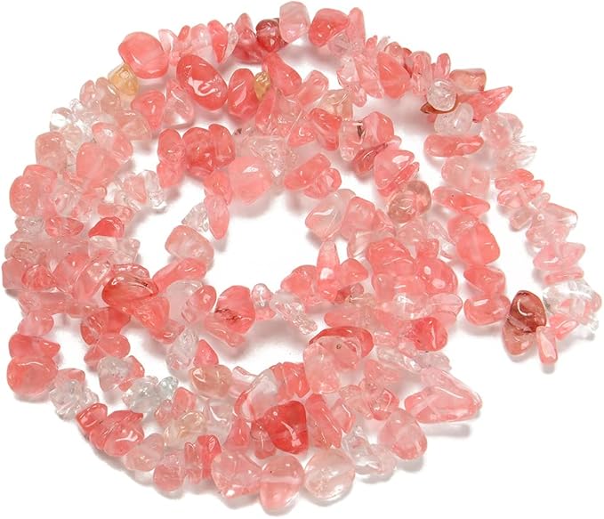 7-8mm Natural Cherry Quartz Gemstone Chips Beads Healing Crystals Waist Bracelets Necklace Kit Irregular Stone DIY Crafts Design Jewelry Making