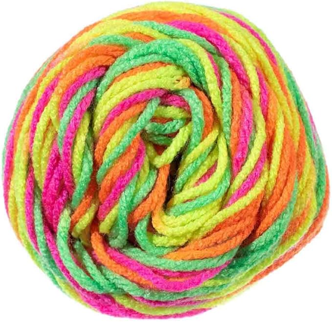 Craft County Size 4 (Medium) 100% Acrylic Fiber Yarn – Variety of Color and Pattern Options – for Crochet, Knitting, and Weaving (Day Glow)