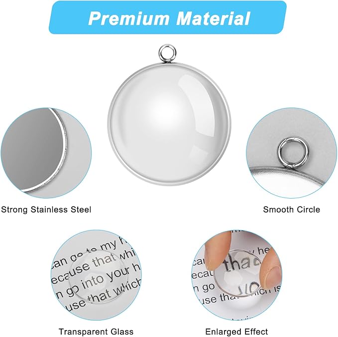 80Pcs Bezel Pendant Trays Blanks 25mm, Winspeed 40Pcs Silver Stainless Steel Bezel Trays and 40Pcs Clear Glass Cabochon Pendants for Jewelry Making, DIY Blank Pendant Trays Kit for Crafts