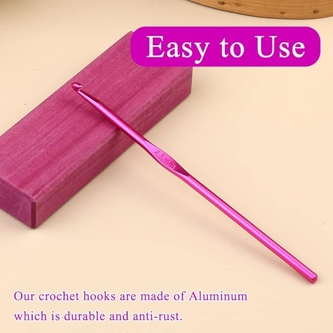 4.5mm Aluminum Crochet Hook, Smooth Crochet Needles, Knitting Needles for Yarn Craft, Great Handmade DIY Present for Friends, Random Color