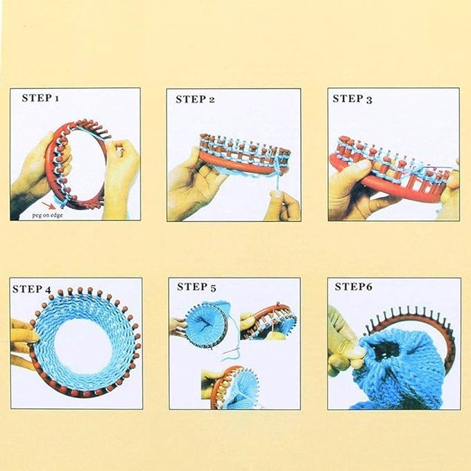QUPA AM STORE JapanAmStore Round Knitting Loom Set Plastic Circle Knitting Loom for Hats Scarf Shawl (1 Set)