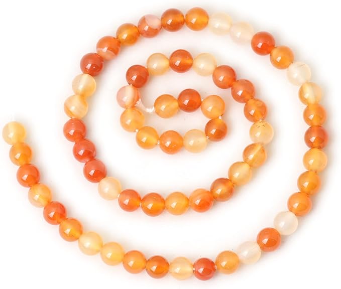 60PCS 6mm Natural Mix Color Red Agate Round Loose Beads DIY Bracelet Necklace Materials 1 Strand 15"