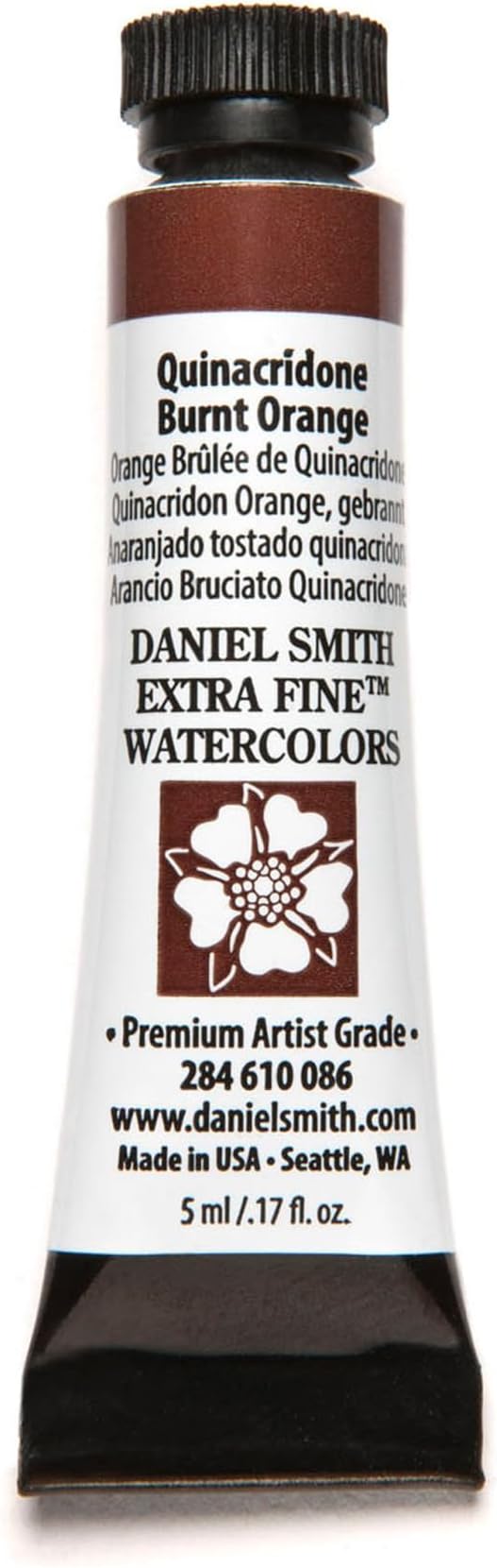 Daniel Smith Extra Fine Watercolor Paint, 5ml Tube, Quinacridone Burnt Orange, 284610086, 0.17 Fl Oz (Pack of 1)