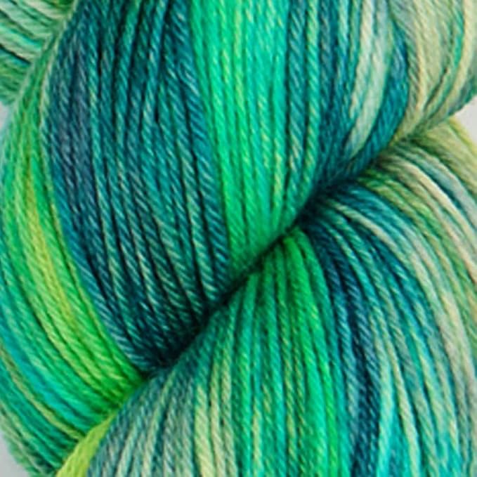 KnitPro Symfonie Fingering Weight Hand Dyed Variegated Yarn Skein | Extra Fine Merino Wool & Polyamide Blend for Knitting & Crocheting, Oeko-TEX Certified 400m, 100g | Terra Jungle Secrets