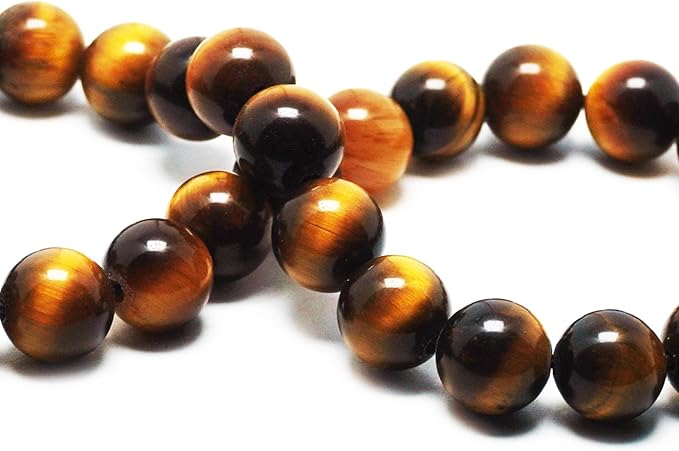 Gold Tiger Eye Beads for Jewelry Making - Yellow Crystal Beads Gemstone Beads for Bracelets, 6mm Stone Beads Round Loose Beads(59-62pcs, 6mm, Gold Tiger Eye)