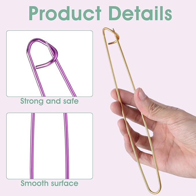 LXUEJIE 12 Pcs Knitting Stitch Holders, Aluminum Yarn Stitch Holder 6 Sizes Knitting Crochet Hook Colorful Crochet Stitchs Holders Practical Knittings Needle Holder for Quilting Sewing Knittings