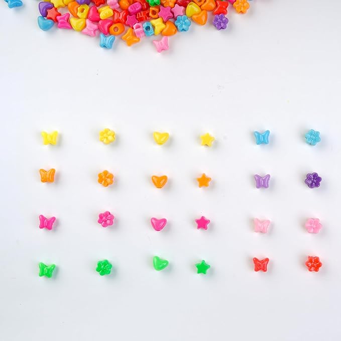 1000PCS Pony Beads, 15 Color Kandi Beads for Bracelets Making Kit, Hair Braids Crafts Jewelry Making Crafts Friendship Necklace Earrings DIY (Large Hole Dark Mixed Color)