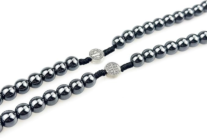 100pcs 9mm St. Benedict Medal Spacer Beads – Double-Sided Silver-Tone Catholic Cross Coin Beads for DIY Rosary Making, Bracelet & Necklace Jewelry Supplies (Saint Benedict)