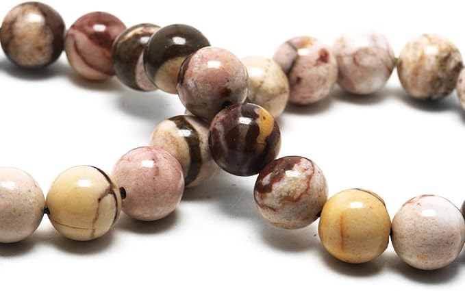 Natural Stone Beads for Jewelry Making - 6mm Gemstone Round Beads for Bracelets(58-62pcs, Australian Zebra)