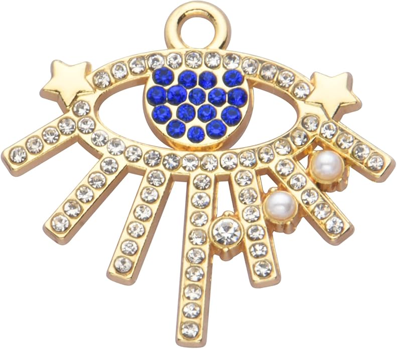 Pack of 20 Rhinestone Charms Gold Plated Pendants Pave Crystal Accessories for Necklace Bracelet Jewelry Making DIY Crafting