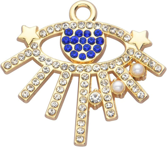 Pack of 20 Rhinestone Charms Gold Plated Pendants Pave Crystal Accessories for Necklace Bracelet Jewelry Making DIY Crafting