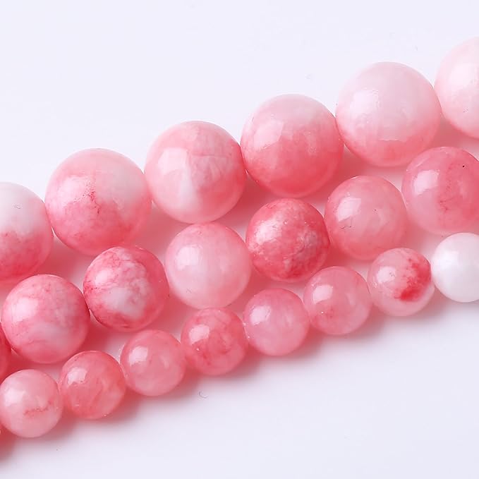 Pink Persian Jade Stone Round Crystal Energy Beads for Jewelry Making DIY Bracelet Necklace1 Strand 15.5inch 35PCS 10MM