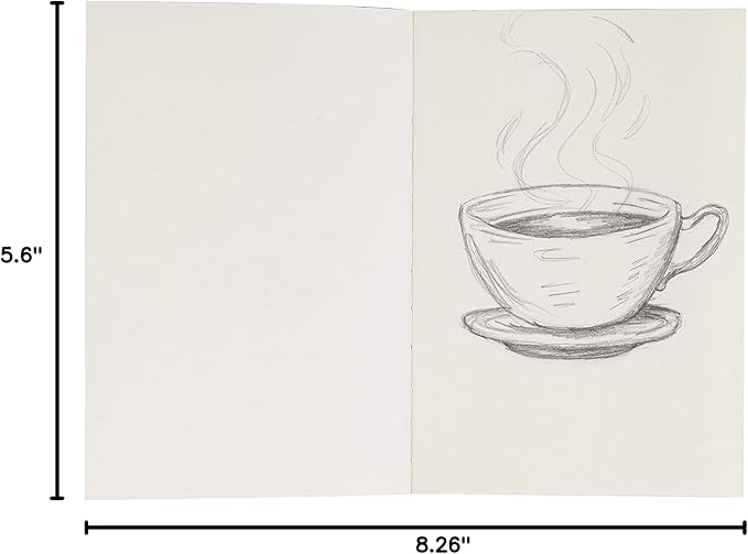 SoHo Urban Artist Open Bound Sketch Pads - Open Coptic Bound Sketch Pads for Drawing, Calligraphy, Any Dry Media, & More! - [White - 5.6x8.26 - Single]
