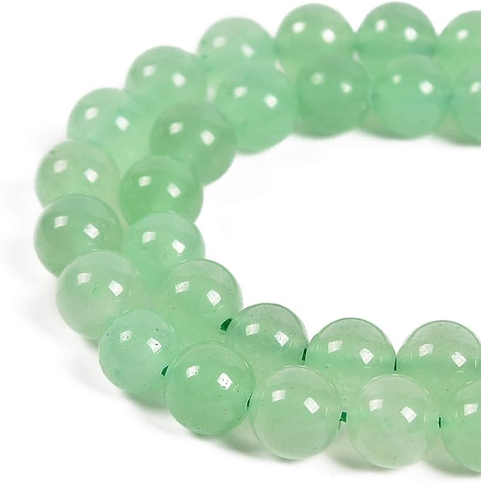 90pcs 4mm Natural Green Aventurine Gemstone Round Spacer Loose Stone Beads for Jewelry Making 15.5" 1 Strand (Green Aventurine, 4mm 90Beads)
