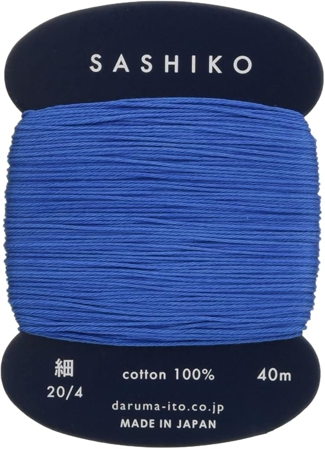 Yokota Daruma Sashiko Thread Single and Variegated Color (Col.225 Lapis Lazuli, Thin 40M Card)