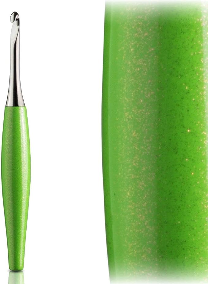 Furls Crochet Hook, Odyssey Lime, Nickel Plated Tip for Effortless Glide, Ergonomic Handle Crochet Hooks 7" (Odyssey - Green Lime, K - 6.50MM)