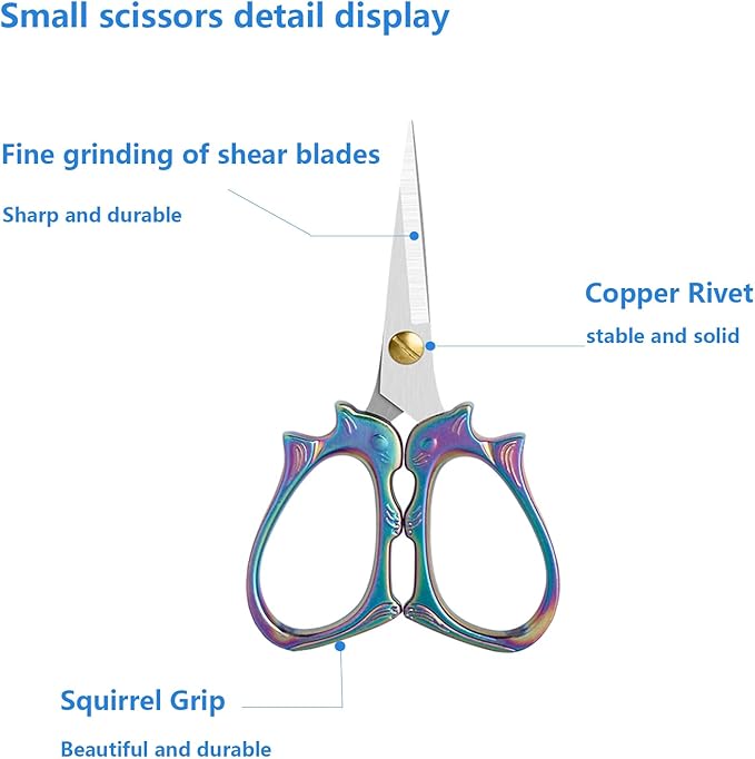 2 Pieces Embroidery Scissors Sharp Sewing Crochet Yam Scissors,Small Scissor All Purpose For Sewing, Cross Stitching, Crafts, Arts & Crafts Handmade DIY Tools