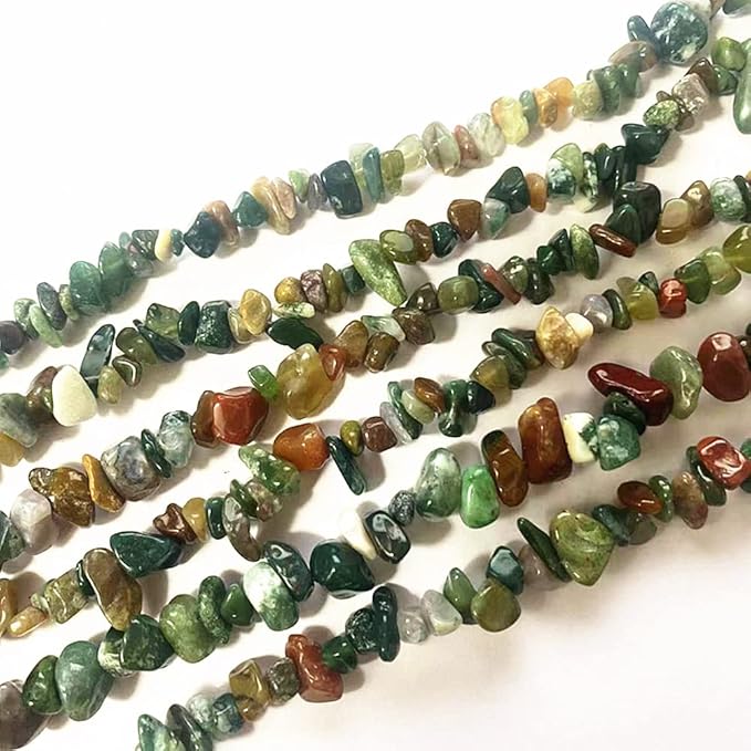 7-8mm Natural Indian Agate Gemstone Chips Beads Healing Crystals Waist Bracelets Necklace Kit Irregular Stone DIY Crafts Design Jewelry Making