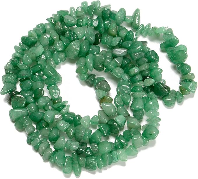 7-8mm Natural Green Aventurine Gemstone Chips Beads Healing Crystals Waist Bracelets Necklace Kit Irregular Stone DIY Crafts Design Jewelry Making