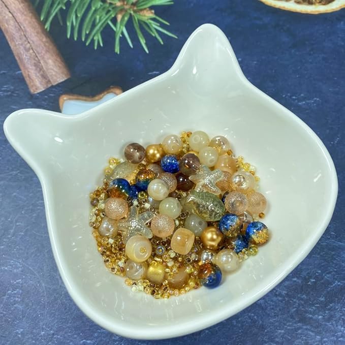 Assorted Glass Resin Beads Multi Size Colors Smooth Cracked Gravel Millet Spacer Beads for Bracelets Necklace Earring DIY Jewelry Making Craft(Scented Tea Series)