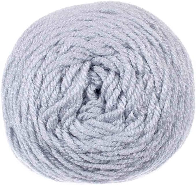 Craft County Size 4 (Medium) 100% Acrylic Fiber Yarn – Variety of Color and Pattern Options – for Crochet, Knitting, and Weaving (Light Gray)