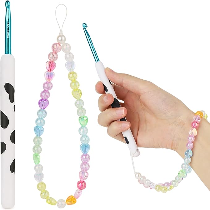 Coopay Crochet Hooks, Crochet Hook with Soft Polymer Clay Handle and Attached Bracelet - Stylish & Practical - 5.0mm (H-8)