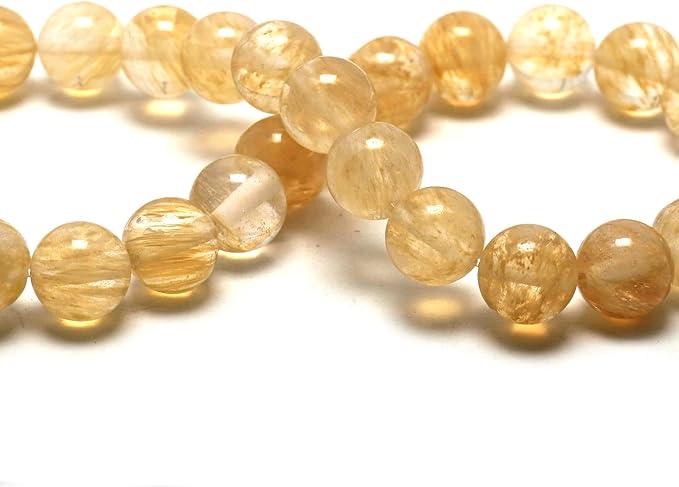 10mm Fused Quartz Stone Beads for Jewelry Making - Gemstone Round Loose Beads for Bracelets(35-38pcs, Smoky Crystal)