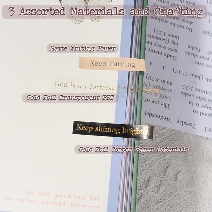 Quote and Sayings with Bible Verses Stickers for Journaling, 846Pcs Word Stickers, 24 Sheets Gold Foil Small Talk Sticker Book for Junk Journal Supplies, Scrapbooking, Bujo, Card Making