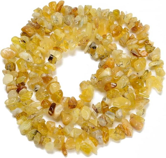 5-8mm Natural Yellow Opal Gemstone Chips Beads Healing Crystals Waist Bracelets Necklace Kit Irregular Stone DIY Crafts Design Jewelry Making