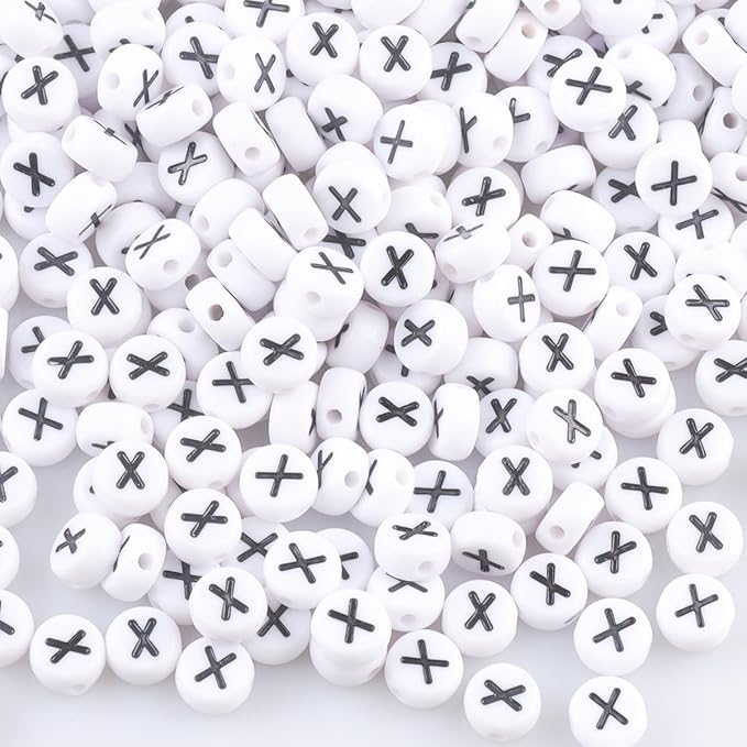 500pcs Letter X Beads Bulk, Letter Beads, Alphabet Bead for Friendship Bracelets, Jewelry Making Supplies,DIY Making Kit