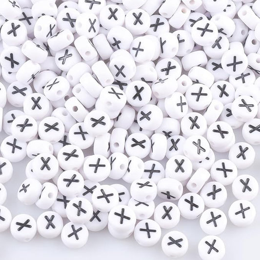 500pcs Letter X Beads Bulk, Letter Beads, Alphabet Bead for Friendship Bracelets, Jewelry Making Supplies,DIY Making Kit
